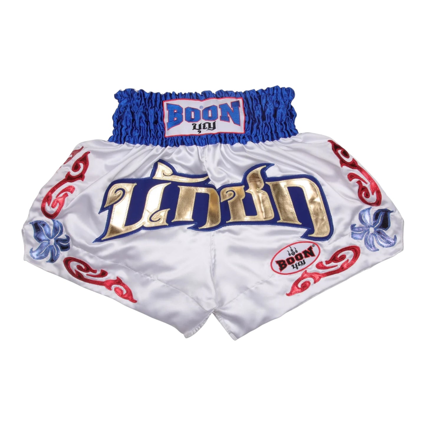 Boon White-Blue Muay Thai Shorts