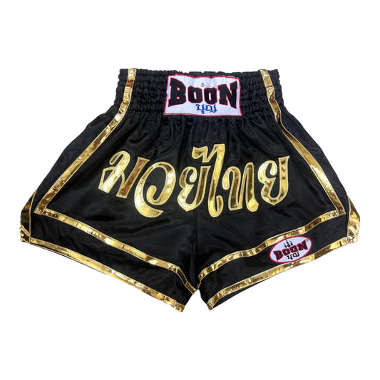 Boon Black-Gold Muay Thai Shorts