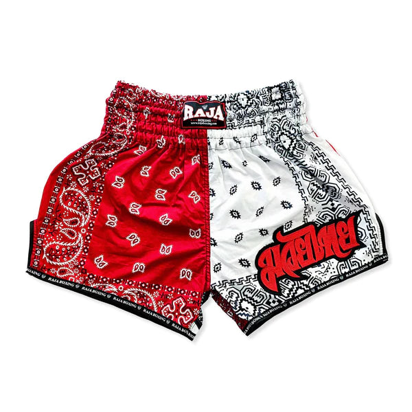 Raja Red Bandana Muay Thai Shorts - Fighters Boutique 